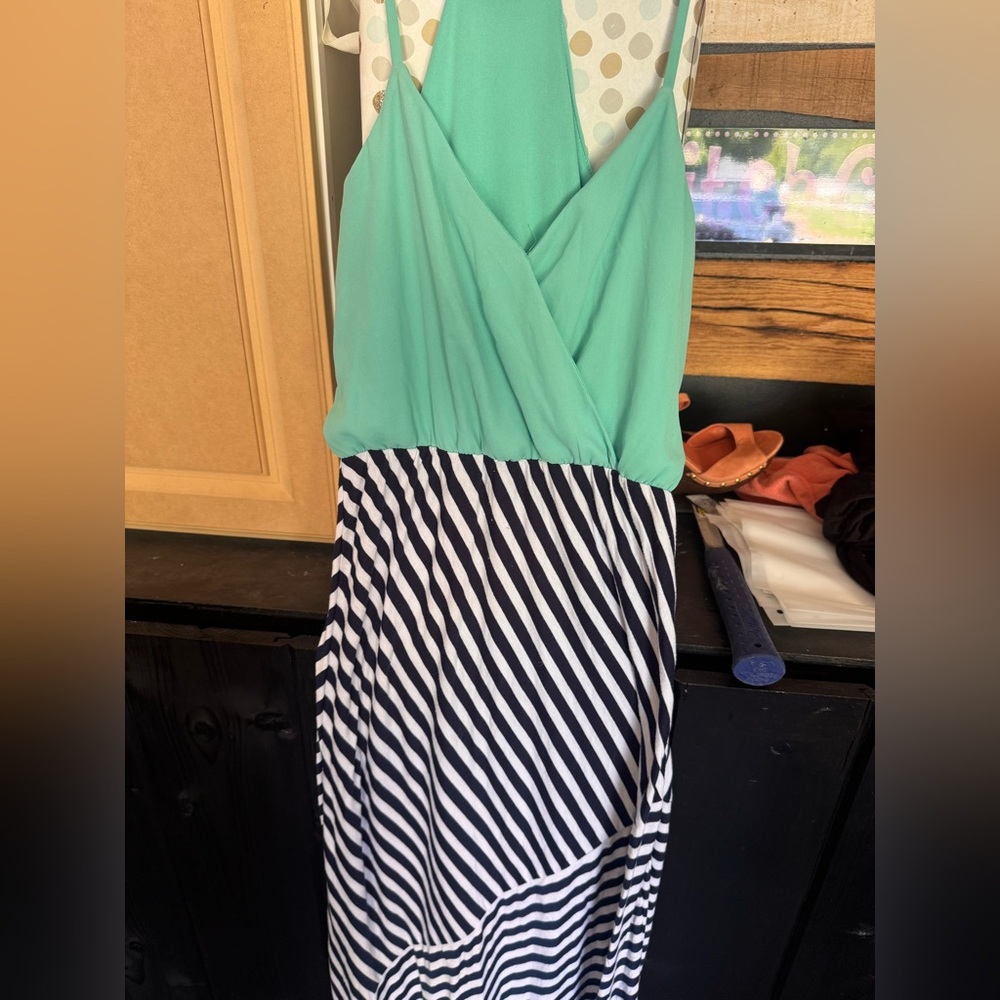 Daytrip Green High Low Sundress Sleeveless